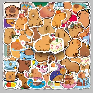 50pcs Water Dolphin Cartoon Animal Brown Cute Guinea Pig Phone Case Computer Waterproof Drip Adhesive Series Stickers, Suitable for Faith Based Designs Such As Scrapbooks, Diaries, Laptops, Water Bottles, Cars, Etc., Gifts with Positive Information