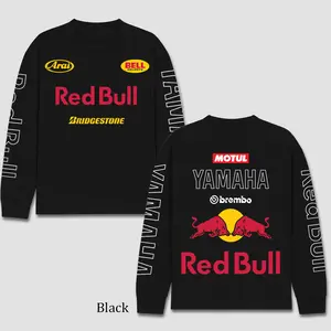 Red Racing x Yamaha Racing Men's Long Sleeve T-shirt, Motocross World Championship Enthusiast, Apparel Streetwear Racing Team, Motocross Motobike Riders Supermotor MotoGear Clothing, Off-Road Fan Cotton For Dirt Bike Fan