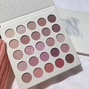 25-Color Nude Brown Eyeshadow Palette | Matte + Shimmer Glitter | Warm Neutral Smoky Eye Makeup | Highly Pigmented, Blendable | Daily Glam
