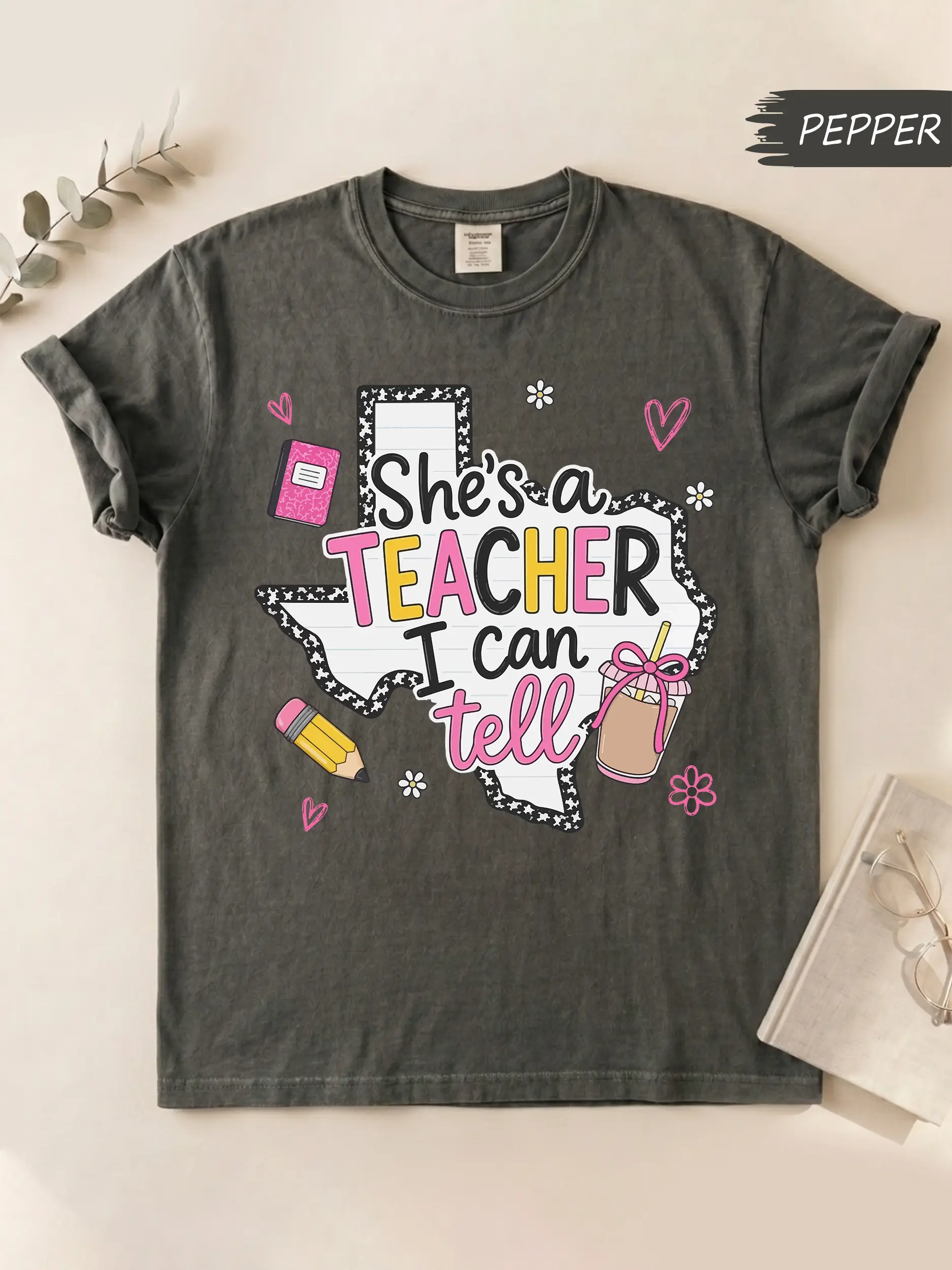 Comfort Colors Funny Western Back To School Cute She's a Teacher I Can Tell Shirt, Howdy Cowgirl First Day Of School Student Graphic Tee