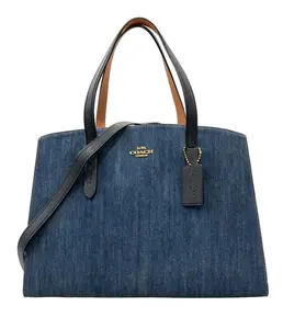 Pre-owned coach denim Shoulder Bags Coloblock Charlie Carryall Bag