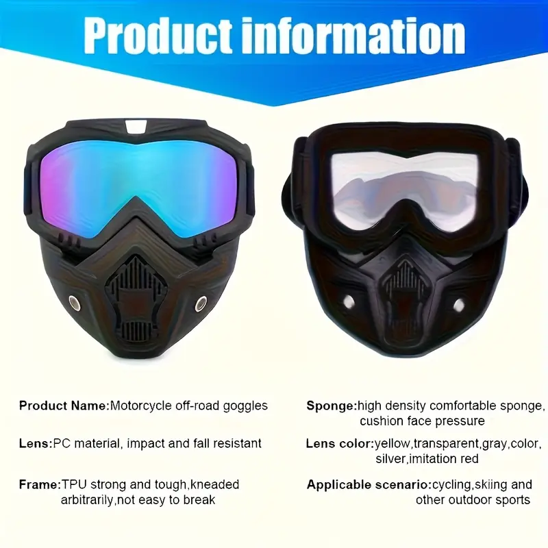 A Full-face Goggle with Anti-fog High-definition Lenses, a Detachable and Adjustable Ski Mask, and a Comfortable Handyman mask Sponge Pad - Made of Plastic Yard Work A Full-face Goggle with Anti-fog High-definition Lenses, a Detachable and Adjustable Ski Mask, and a Comfortable Handyman mask Sponge Pad - Made of Plastic Yard Work