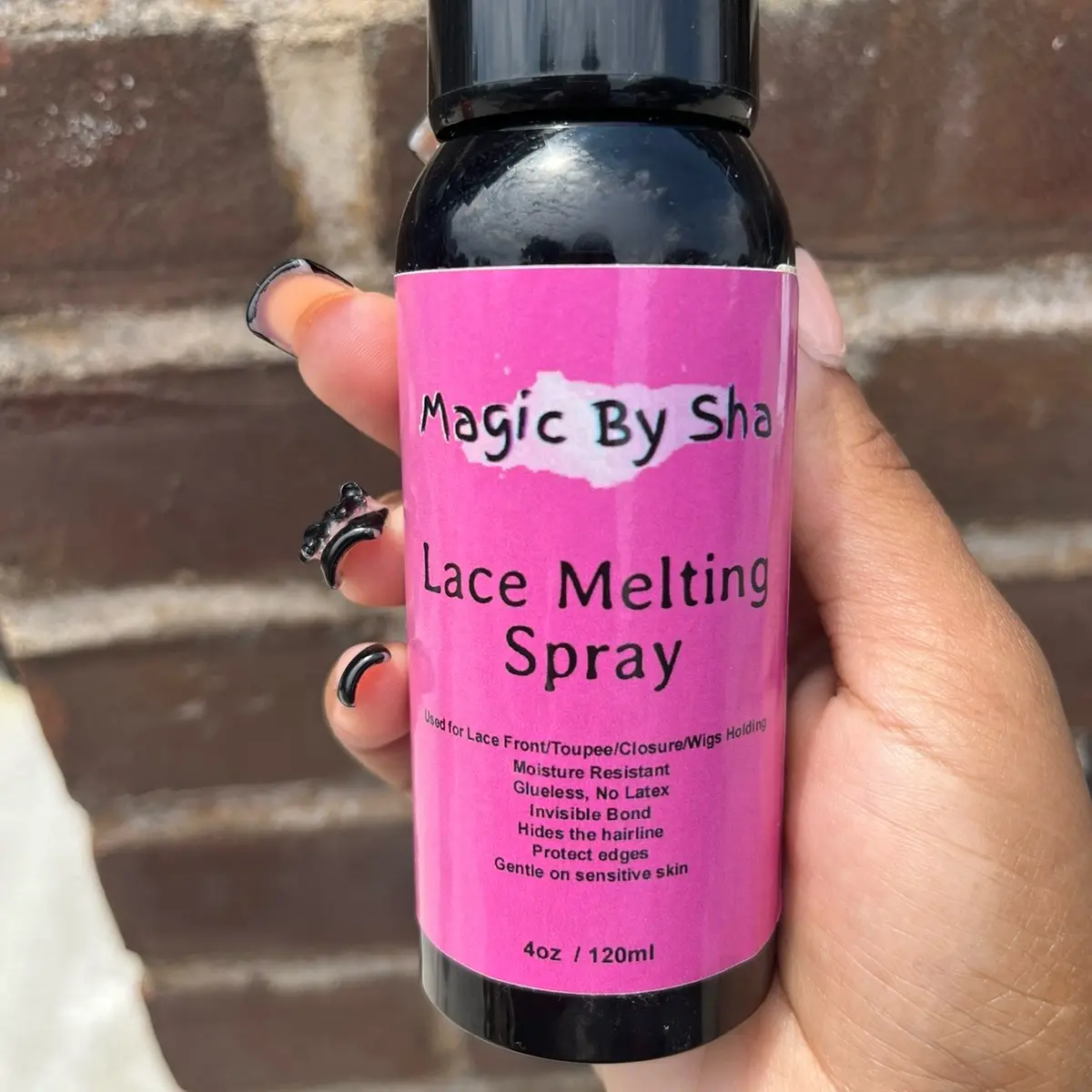 MagicBySha Lace Melting and Holding Spray Glue-Less Hair Adhesive for Wigs Lace Bond Adhesive Wig Spray Medium Hold Edge and Hairline Protect Wig Spray for Lace Front Wig Comfort Haircare