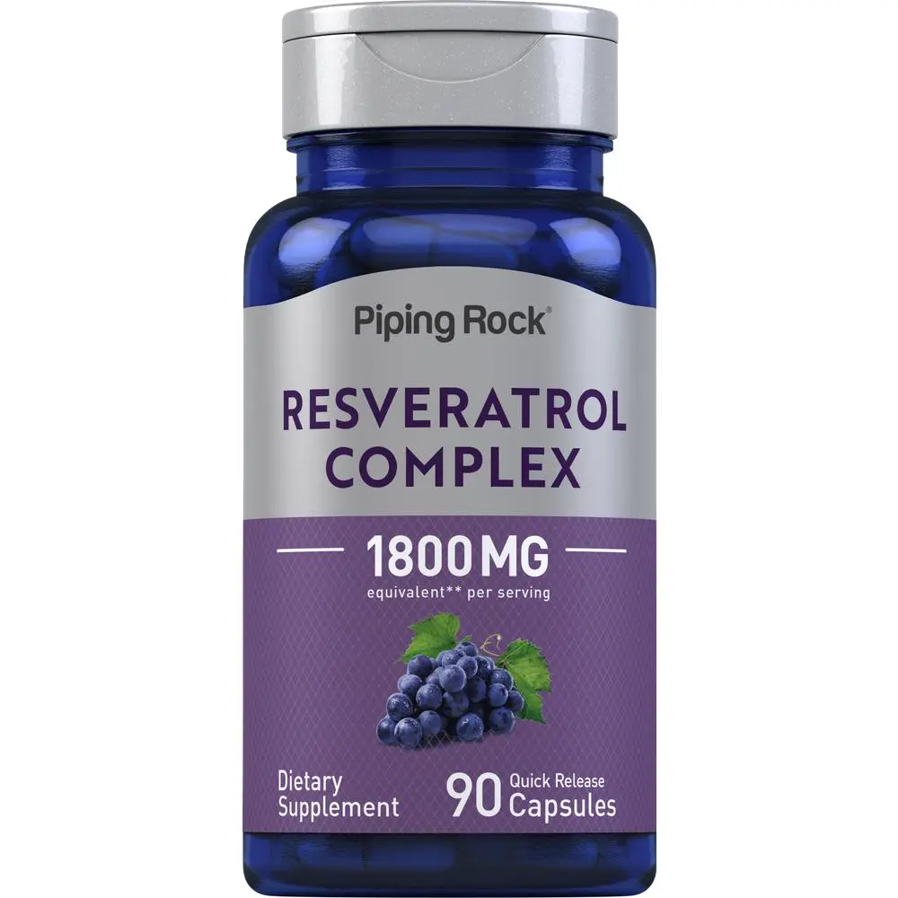 Piping Rock Resveratrol Complex 1800 mg | 90 Capsules | Ultra Potent | Non-GMO, Gluten Free Supplement Piping Rock Resveratrol Complex 1800 mg | 90 Capsules | Ultra Potent | Non-GMO, Gluten Free Supplement