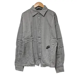 Pre-owned Giorgio Armani Polyester Small Leather Goods Armani Exchange Herringbone Long Sleeve Shirt