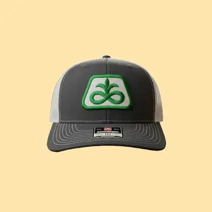 Richardson 112 Pioneer Seed Patch Trucker Hat 2026 Edition – Gray/White Mesh Snapback Cap | Classic Outdoor Streetwear Hat