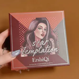 Ershiqi 16 Color Glitter Shimmer Eyeshadow Palette, Metallic Finish, Lightweight Waterproof, Long Lasting Sparkle, Perfect for Holiday Makeup