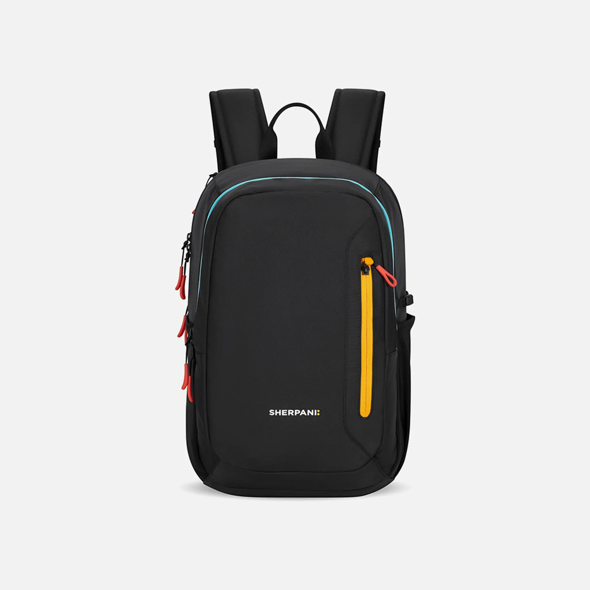 Sherpani Premium Backpack - Chromatic Black Recycled Material, RFID Safe, Adjustable, Portable Lightweight, Multi-Function, Commute-Ready, Luggage Pass-Through Casual Travel Everyday Carry Daypack