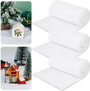 3 Pack Snow Blankets, 3×8 FT Thick Xmas Artificial Fake Snow Cover for Christma QZYL