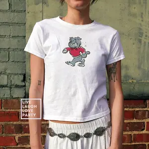 Bulldogs 90s Baby Tee Coquette College Merch