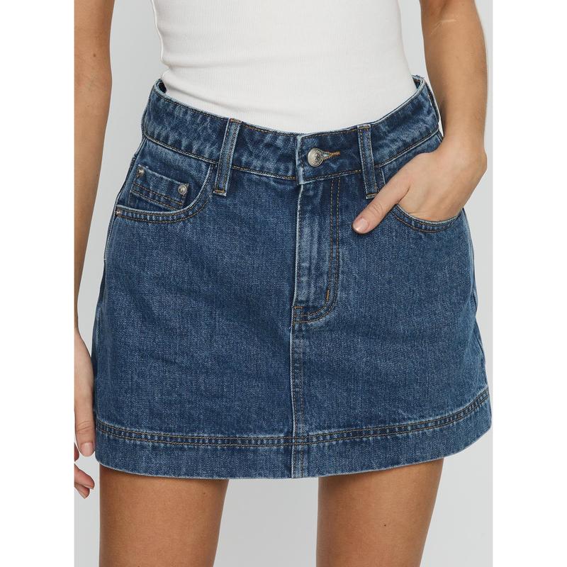 Gazelle Denim Skort Mid Wash