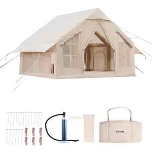 VEVOR Inflatable Tent for Camping 4-6 Person Glamping Tent with Pump Easy Set up