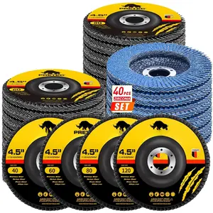 Flap Discs 4 1/2 for Angle , 40 count Flap Discs 40/60/80/120 Grit, 4.5" x 7/8" High Density Zirconia Type 27 Flap Sanding Disc for Grinding, Rust Removal, Sanding and Finishing - 40Packs