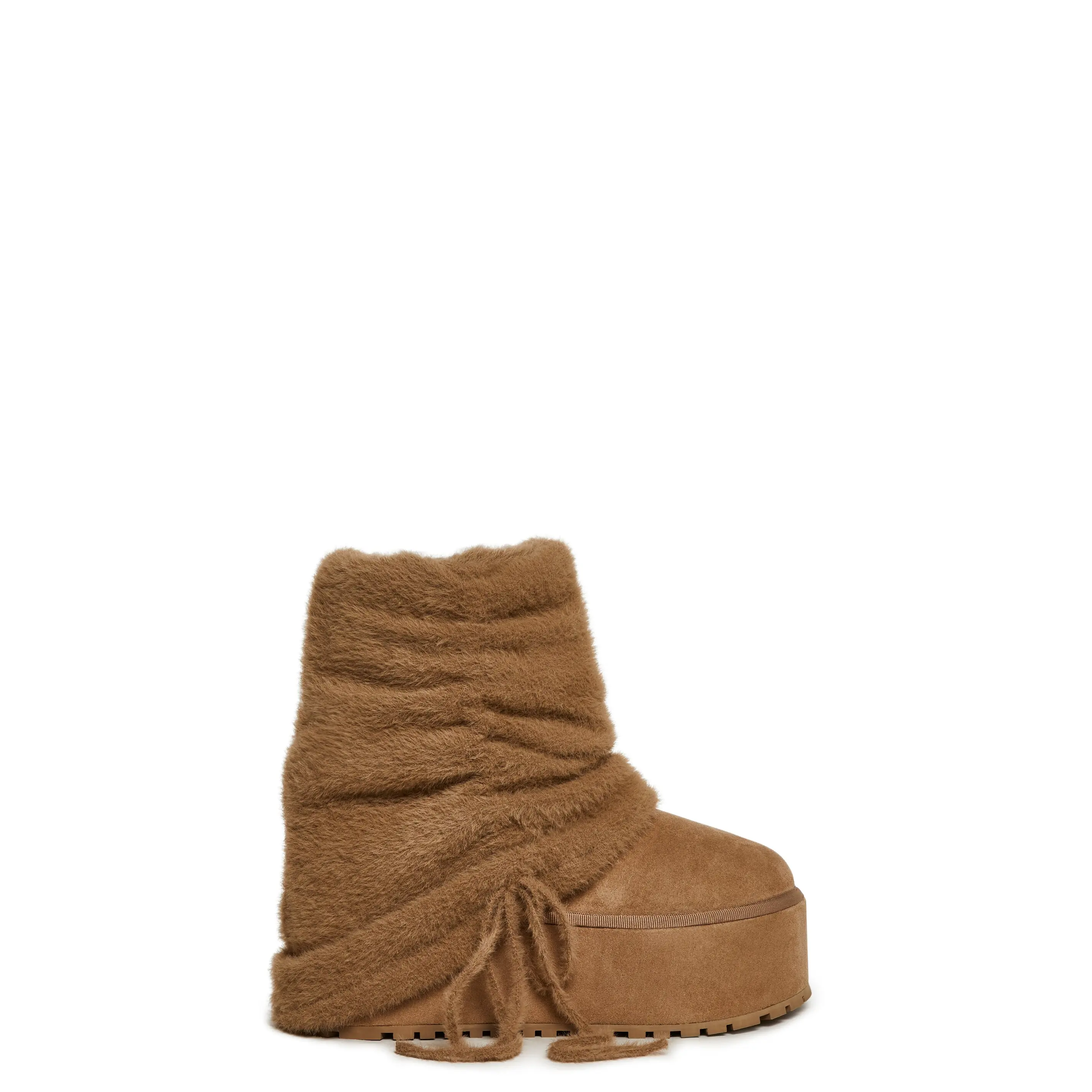 Snuggle Sesh Platform Booties - Beige Snuggle Sesh Platform Booties - Beige