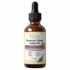 YIMU Rosemary Biotin Scalp Oil 60 ml — Hair Growth Support & Invigorating Scalp Revival | Extra with Keratin, Collagen, Aloe Vera, Jojoba, Black Seed & Vitamin E | Lightweight, Non-Greasy