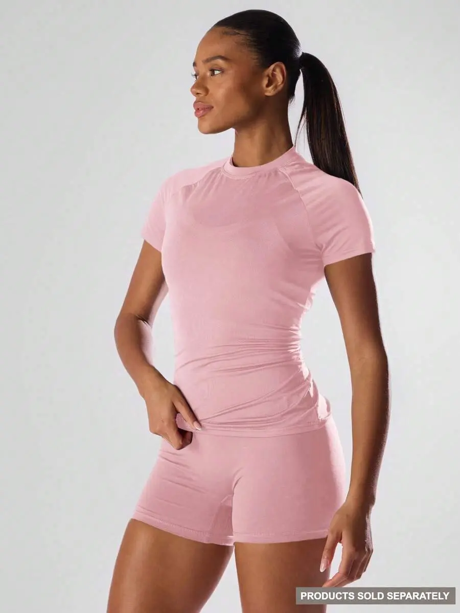 Sport Solid Color Short Sleeve Sports Tee Running Short Active Comfy Workout Gym Running Run Club, Padel, Tennis, Pickleball Gym Yoga Pilates Fitness Daily Casual Summer