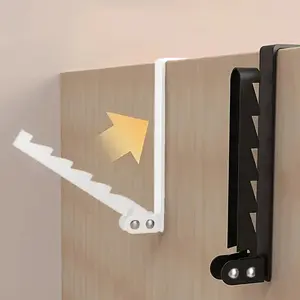 2pcs Heavy-Duty Foldable Over-the-Door Hooks - Space-Saving Door Hangers with Sturdy Metal Construction, for Bathroom, Bedroom, Closet, Entryway - Multifunctional Organizer for Towels, Coats, Bags - Easy Installation, Christmas Home Goods, Hangable
