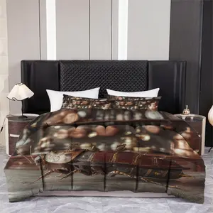 3pcs (1 comforter + 2 pillowcases) Steampunk Mechanical Insect Comforter Set, Unique Gothic Art Print Bedding, All-Season Soft Warm Hypoallergenic Polyester, Fade & Wrinkle Resistant, Easy-Care Queen/King/Full Size for Adult Bedroom Decor