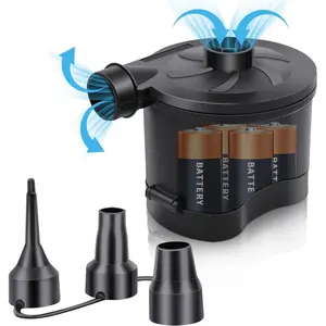 Electric Air Pump for Inflatables, Battery Powered Wireless Air Pump for Mattress with 3 Nozzles, Quick-Fill Blower Inflator/Deflator for Outdoor Camping, Air Mattress, Inflatable Couch, Pool Toy
