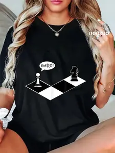 100% Cotton Funny chess Pieces Checkmate Shirt Chess Club knight pawn T-Shirt