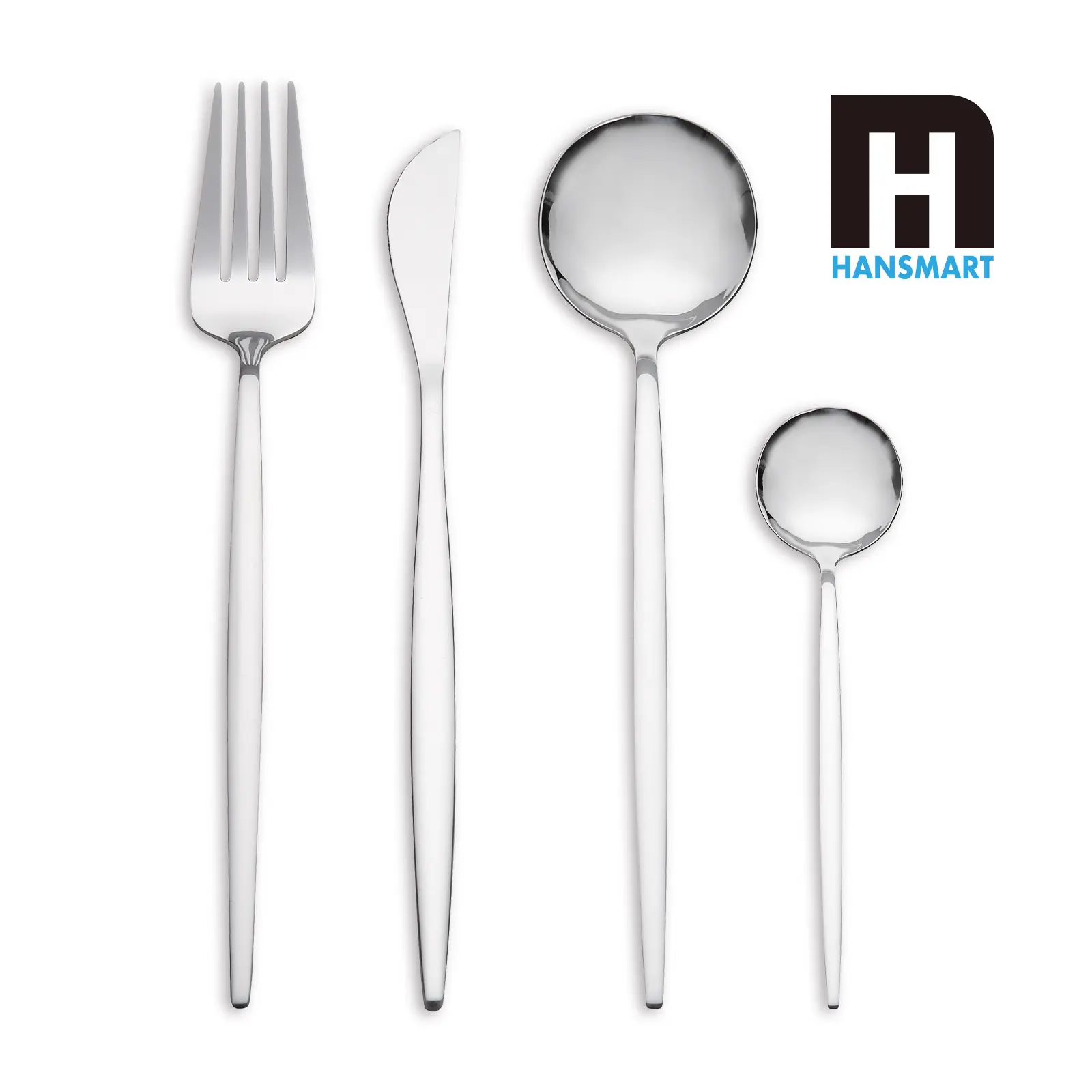 24-Piece Silver Tone Cutlery Set, 18/0 Stainless Steel Tableware Set with Silver Tone Spoons, Cutlery Tableware for 6 Kitchen Dinner Utensils