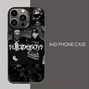 Underground Rap Music - Fashion Culture uicideboys Dark Skull Case |       Durable & Long-Lasting, Camera Protection Shockproof Anti-Falling Light Luxury Silvery Surface Comfort Non Slip Low Key Minimalist IMD Flat Print for iPhone 1716/15 /14//13 12  Bla