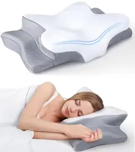 Odorless Ergonomic Cervical Pillow for Neck and Shoulder Pain Relief - Memory Foam Neck Pillow Bed Pillow for Comfort