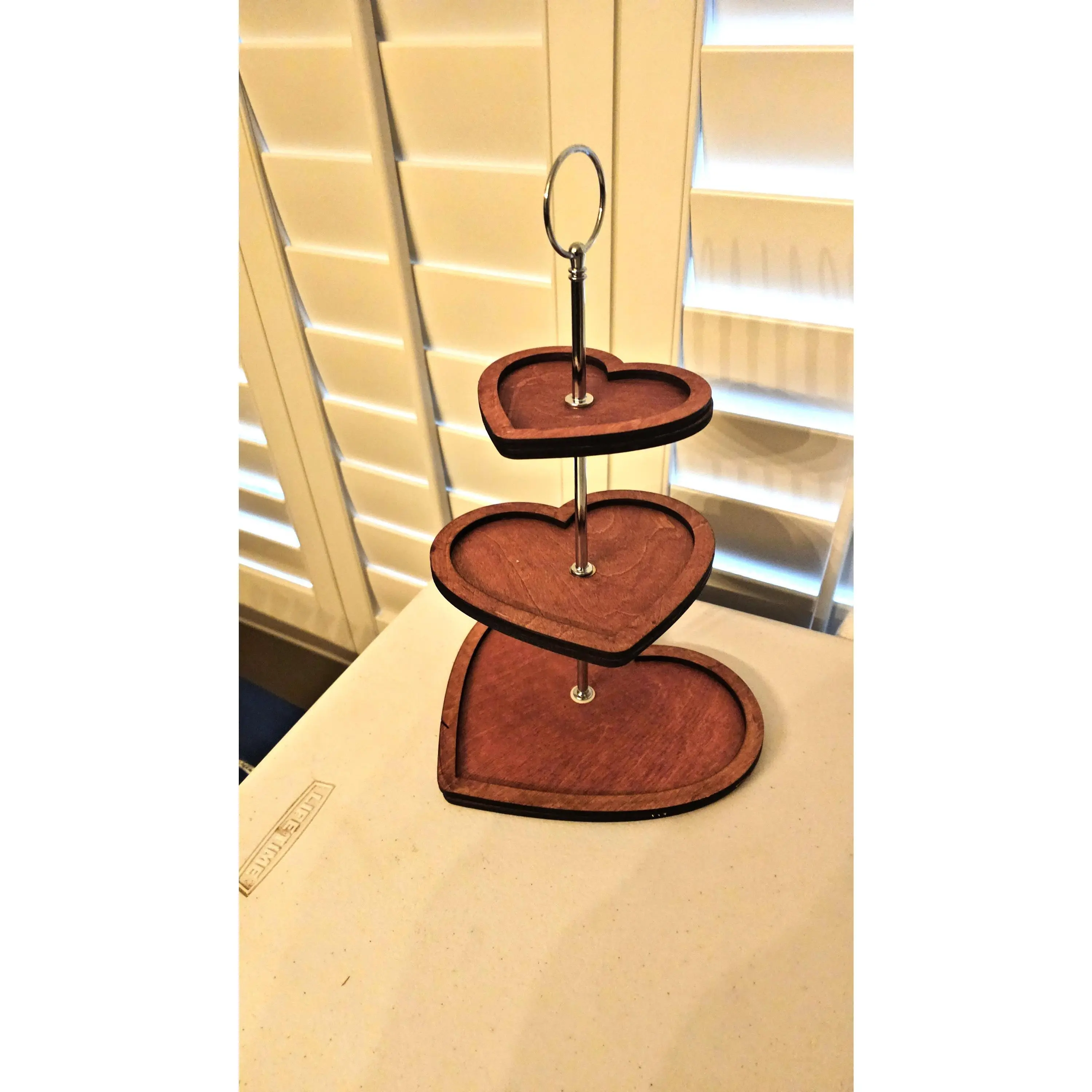 Heart Shaped 3 Tier Tray & Cupcake Stand – Pink or Red, Perfect for Valentine's Day Dessert Display