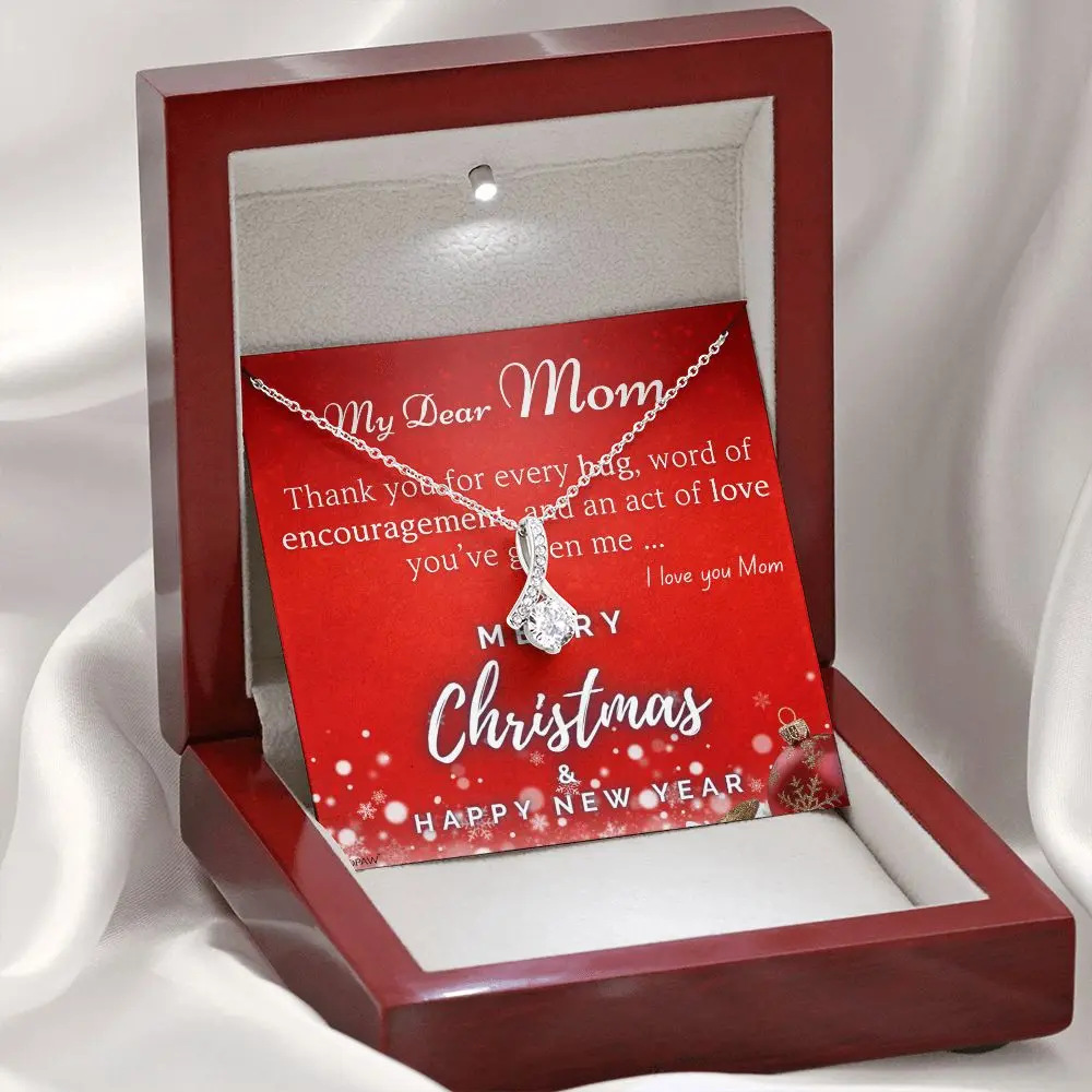 Christmas Gift Necklace for Mom - Merry Christmas