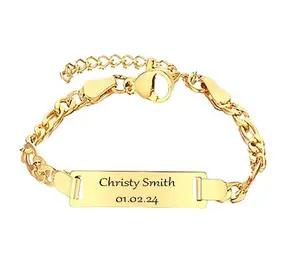 18K Gold Filled Personalized Baby ID Bracelet for Newborn, Christening and Baptism