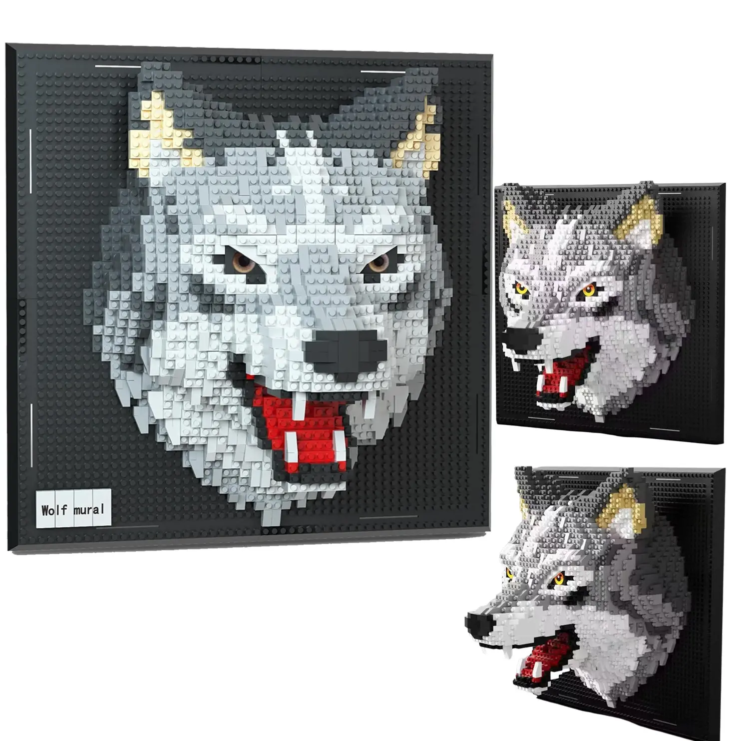 2254+pcs 3D Wall Art Building Set, Wolf Shape, Animal Design, Abs Material, Animal Blocks for Aesthetic Wall Decor or Desk Ornament, Creative Toy Gift, Decoration Items