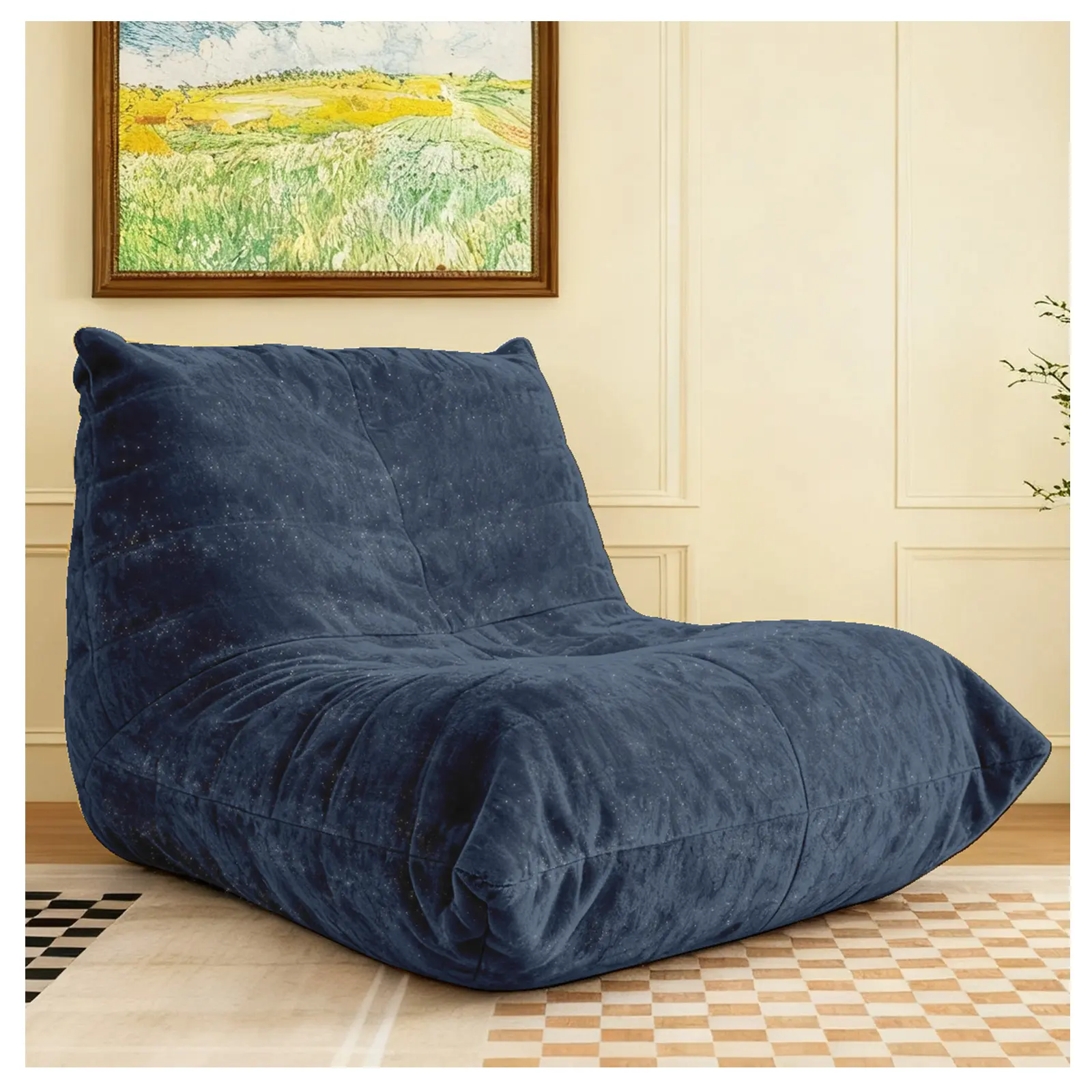 Bean bag chair suitable for adults, teenagers and kids. Fireplace bean bag lounge chair filled with memory foam. Bean bag sofa ideal for living rooms, dormitories, apartments and reading nooks.
