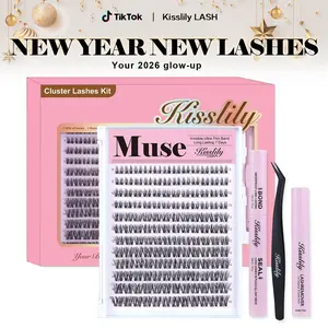 Muse | Kisslily Ghost Lashes Vibe but Better Long-Lasting, Waterproof & Super Soft & Invisible Band | Waterproof Long-Lasting Natural Daily Beginner-Friendly DIY Lashes for Flawless Voluminous Look Trendy Must-Have Clusters