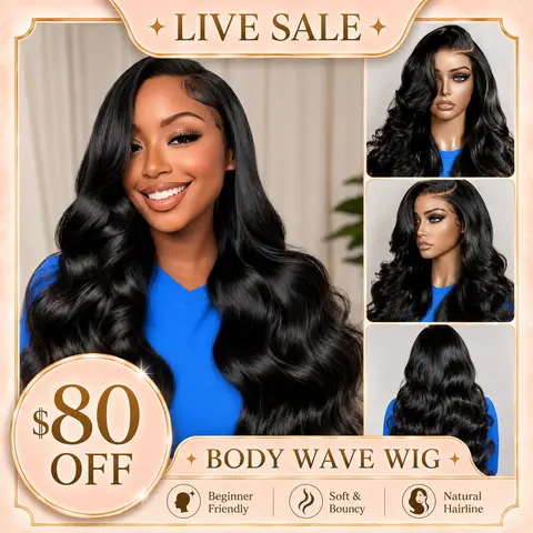 【LIVE SALE Black Friday Deals Early】13x4 Body Wave Lace Front Wigs Human Hair 30inch HD Lace Front Body Wave Wig with Pre-Plucked Natural Black Design & Natural Look