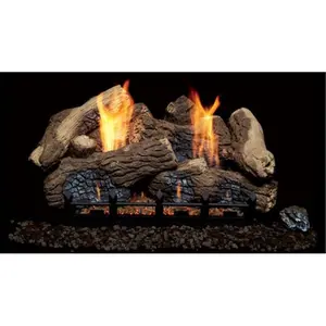 Monessen BO24-F 24 in. Berkley Oak fiber Ceramic Log Set for Natural Blaze VF 24 in. Burner
