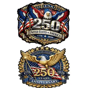 【2 PCS】Patriotic 1776–2026 USA Flag Stickers, American Flag & Bald Eagle Independence Day Car Decal, Waterproof Vinyl Window Decals for Car Truck SUV Laptop, Patriotic Gift for Men Women