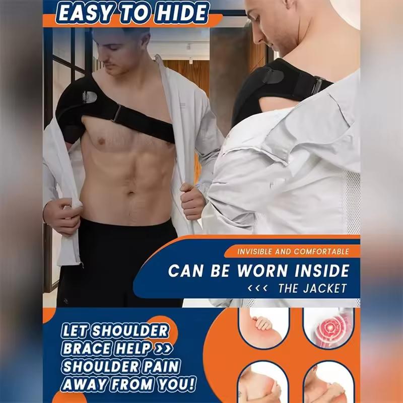 Adjustable Shoulder Support Brace with Compression Pad for Rotator Cuff Relief AC Joint Pain Recovery Left Right Shoulder Injury Stabilizer