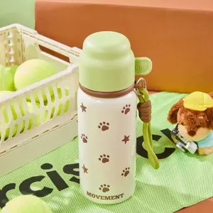 550ML Cute Dachshund Thermos Cup Women's Good-looking Small Portable Thermos Cup Student Straw Cup Car Coffee Cup