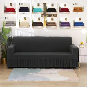 Elastic Soft Comfortable Plain Stretch Sofa Cover Set, Modern Minimalist Design, Easy Care Home Decor, Living Room Furniture Protector