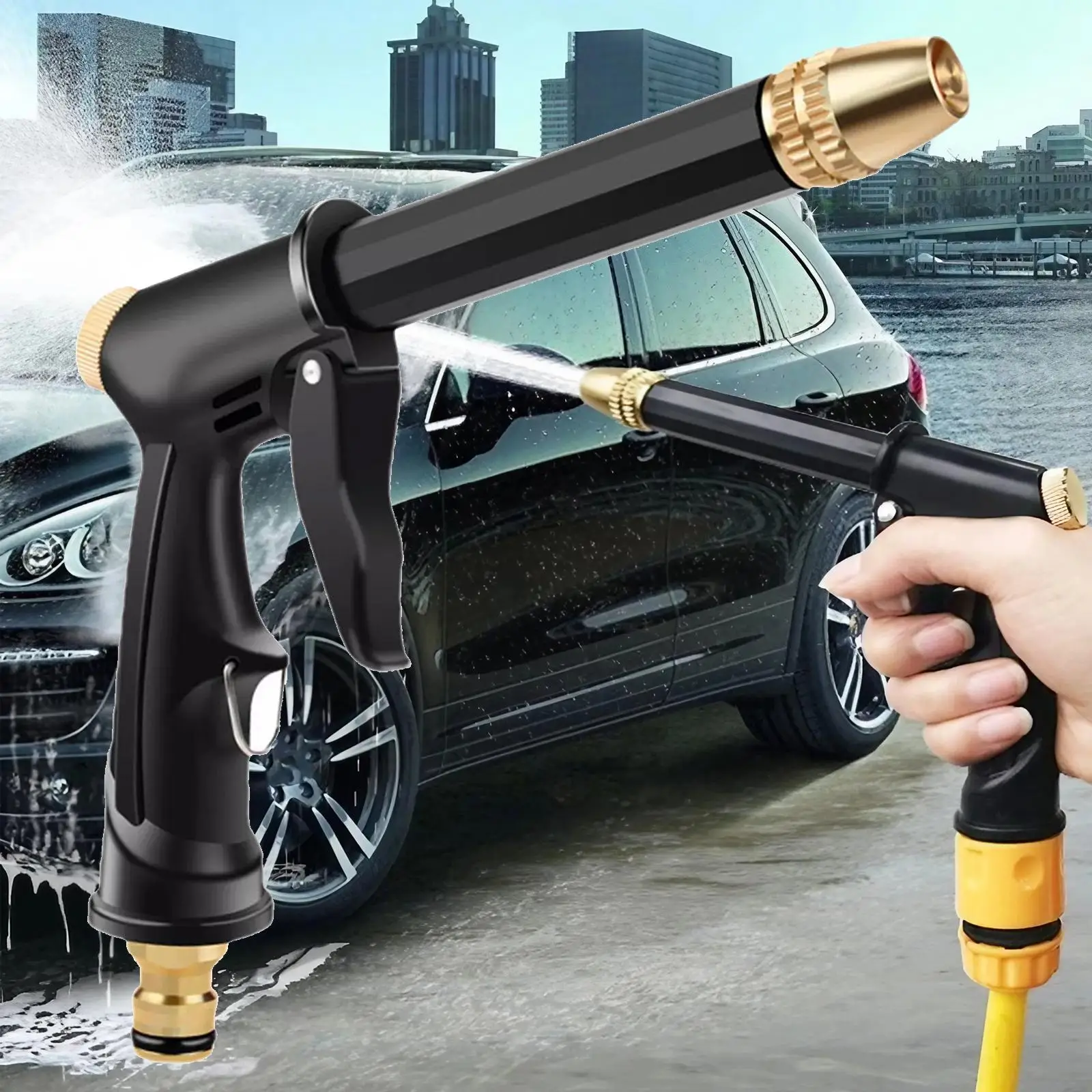 Portable High Pressure Water Sprayer, 1 Count Car Wash Sprayer, Garden Cleaning Nozzle, Foam Cleaning Tool, Professional Car Wash Tool, Exterior, Outd