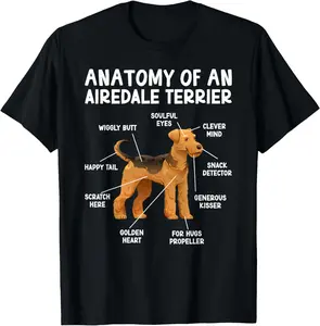 Casual Cotton shortsleeve tees Anatomy of an Airedale Terrier Owner  Lover T-Shirt