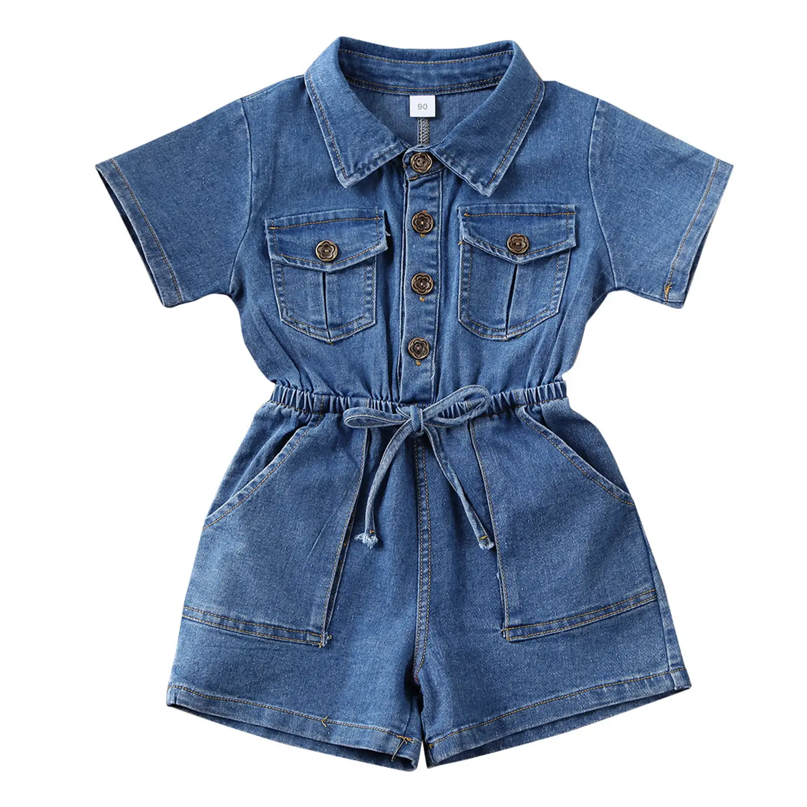 Summer Toddler Girl Jumpsuit Shorts Little Girl Overalls Clothes Baby Jean Romper Jumpsuit Outfit #Springtok