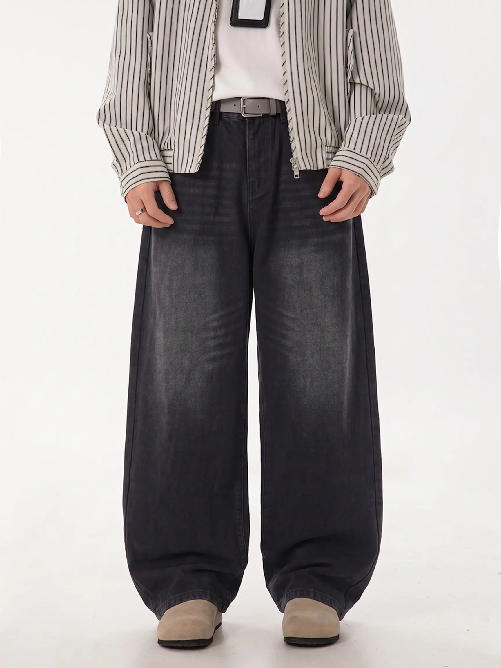 Men's Cotton Balloon Hip Hop Wide-Leg Skater Denim Jeans - Casual Loose-Fit Pants with Pocket, Street Style Graphic Menswear Sneaker-Match Streetwear Bottoms summerwins,baggy jeans men,Relaxed Fit Men's Sweatpants,versatile denim jean,jeans manufacturer