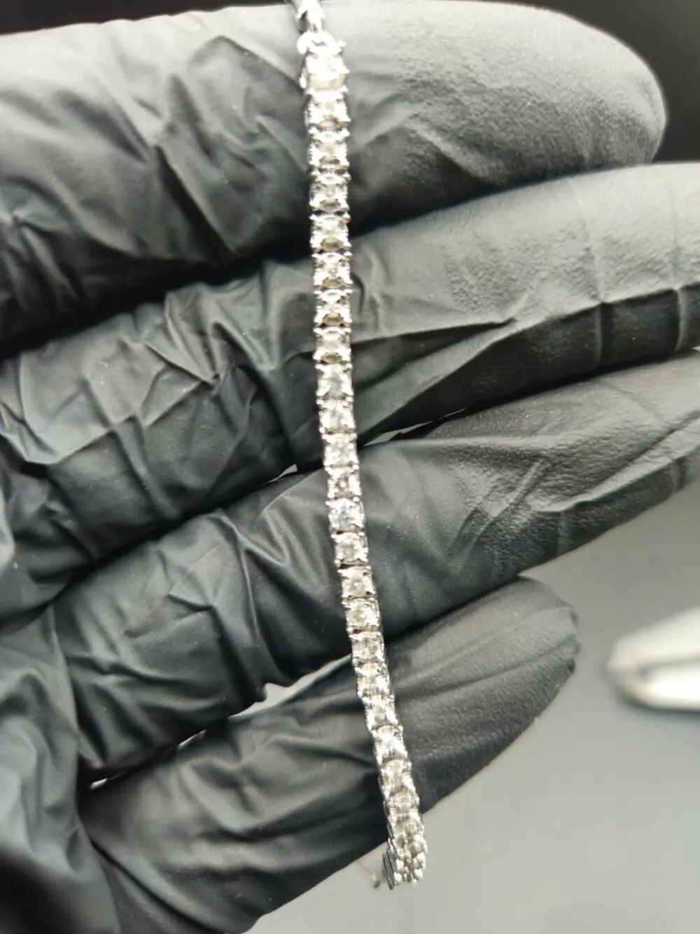 925 Sterling Silver Natural Diamond Tennis Bracelet