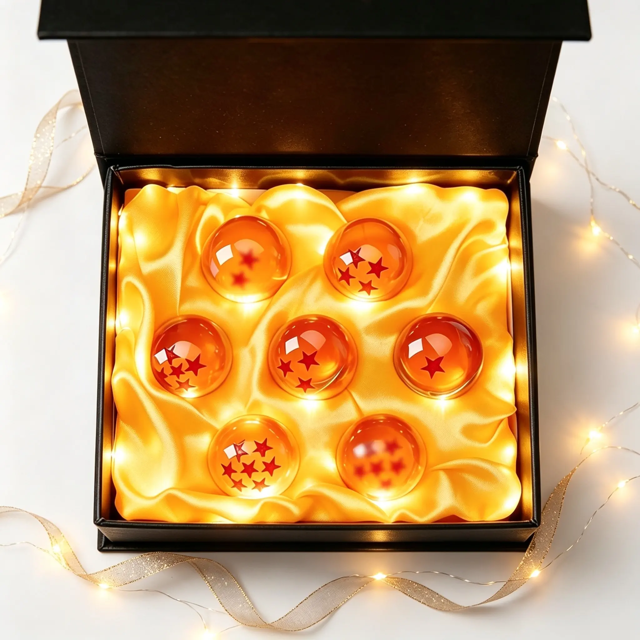 DBZ  Anime Collectible 7 Star Resin Sphere Set 7.6cm, Transparent Crystal Ornament, Desktop Decor, Holiday Gift for Anime Enthusiasts Anime collectibles, desktop decorations, collector's items, bookshelf decorations,   crystal decorations