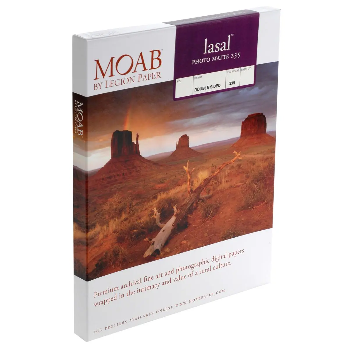 Moab Lasal Photo Matte Archival Paper - Double-Sided Bright White Inkjet Printer Paper, 235 gsm Weight, 4x6", 50 Sheets