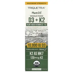 Triquetra Health Plant-D3® Whole Food D3 + K2, 1 fl oz (30 ml)