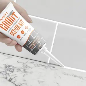 2 Pack Tile Grout Paint Kit, White Grout Repair Filler Tubes, Fast Drying Grout Sealer for Tiles, Sinks, Showers on Bathroom and Kitchen, Restore and Renew Tile Joints Line, Gaps - 8.4oz