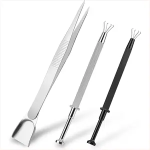 3Pcs Grabber Tool Holder Set Jeweler's Pick Up Sprinkle Pen Jewelry Tweezers 4 Claw Piercing Ball with Prongs Diamond Claw Precision Stainless Steel For Tiny Objects IC Chip Electronic Components
