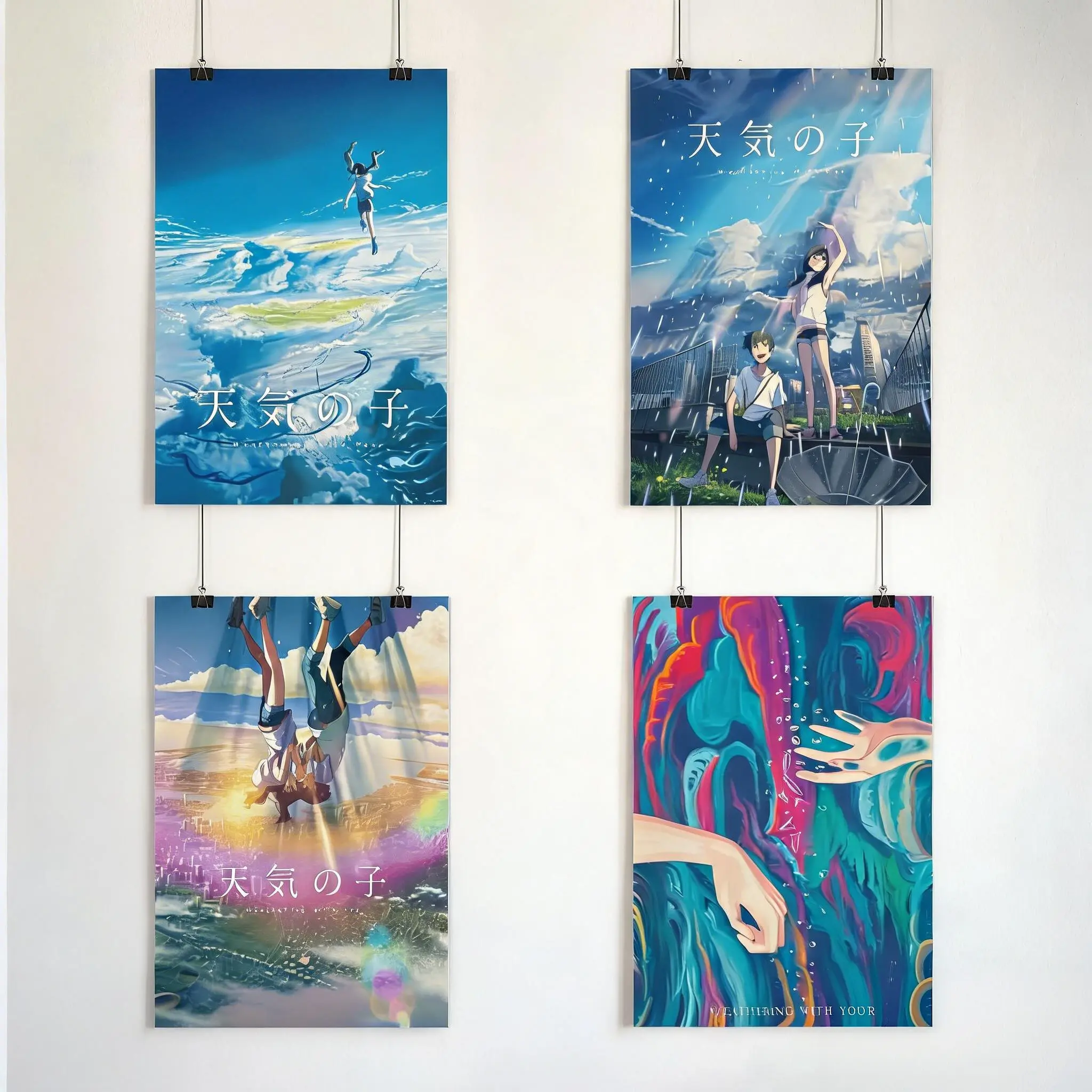 No-Frame Weathering With You Art Prints, Home Decor Iconic Movie Scenes, Ideal Gift for Anime Lovers